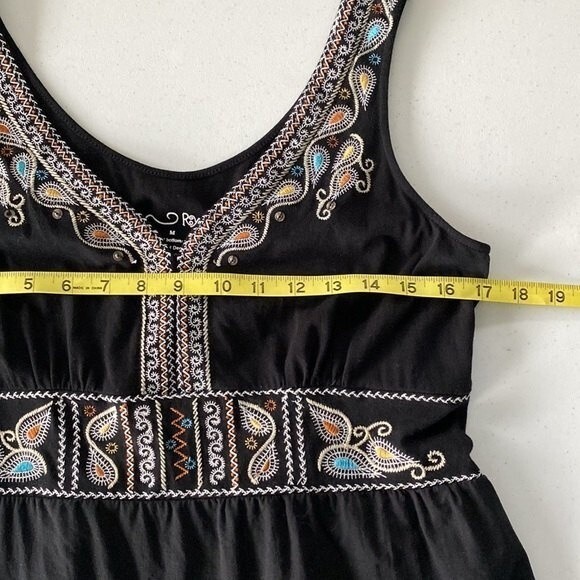 RXB Paisley Embroidered V-Neck Sleeveless Tunic Tank Top Lined Cotton Boho Cute - Picture 15 of 16